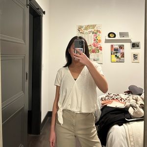 Madewell cream wrap top